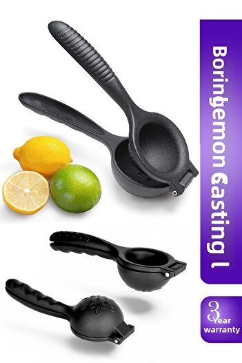 Evonox Anushka Home Lux - 24 cm Black Metal Citrus, Large Size Iron Casting Lemon Squeezer