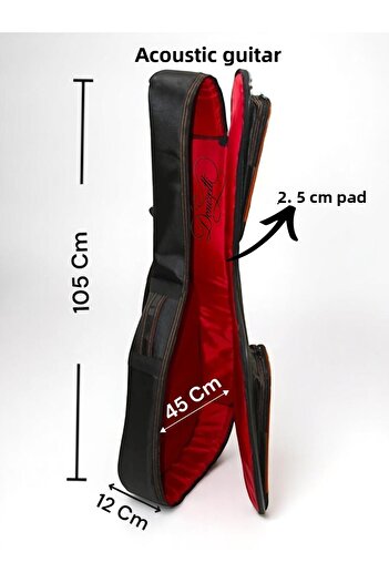 Donizetti Professional Acoustic Guitar Case - Waterproof, 10 mm Pad Soft Case and Wooden Plectrums Gift