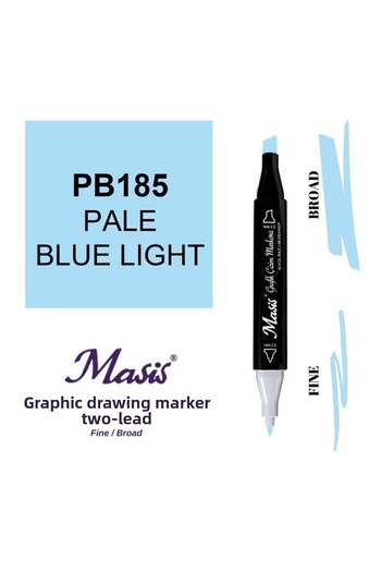 Masis 185 Matte Light Blue - Double Ended Graphic Pen