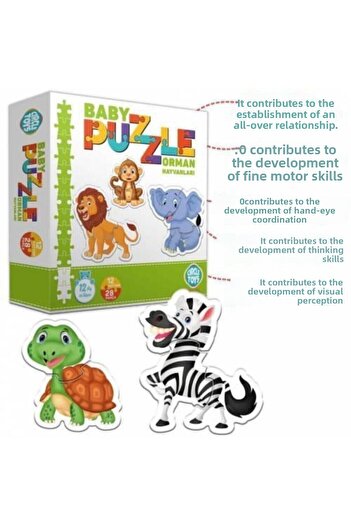 Circle Toys 3-Piece Vehicles and Animals Baby Educational Puzzle Set