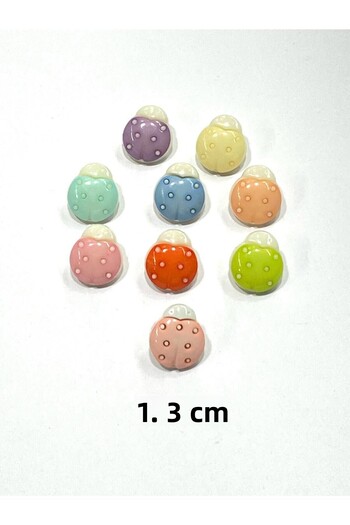 karantuhafiye Baby Button / Ladybug Model 3 / 10 Pieces / Pink