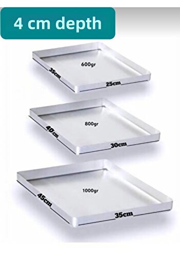 Yıldız çelik 3-Piece Aluminum Baklava Pastry Baking Tray (25x35&30x40&35x45cm)
