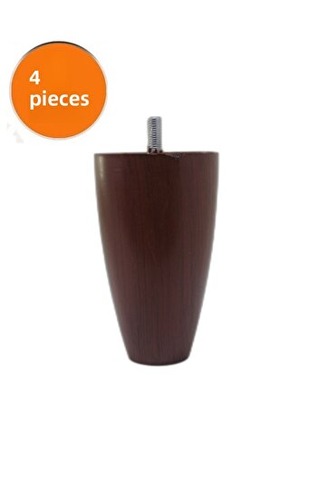 Moda Power Moda Adalya 12 cm Furniture Base Seat Pouf Cylinder Foot Sofa Leg Walnut Fine Thread M8 (4 Pieces)