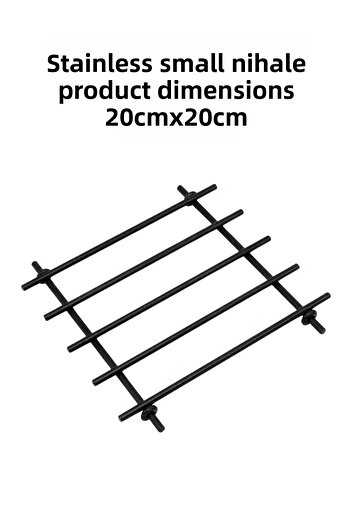 GRİMOR Life Stainless Fireproof Black Metal Square Trivet