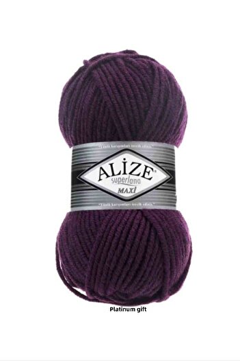 Alize (5 Pieces) Superlana Maxi 111 Plum Hand Knitting Threads Vest Cardigan Thread Weft Sweater Thread