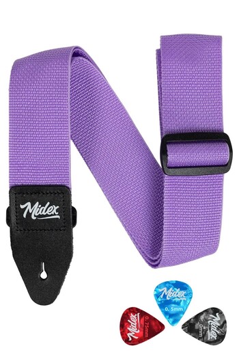 Midex ASM-26PU Κιθάρα ιμάντα ώμου Λιλά Χρώμα 89-155cm (Δώρο Plectrums)