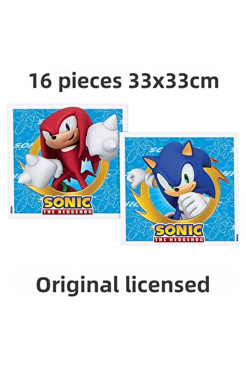 Parti dolabı 16 Pack Super Sonic Party Napkins, Sonic Boom Birthday Sonic Themed Party Napkins