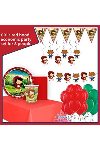 Parti Dükkanım Little Red Riding Hood Party Set for 8 People