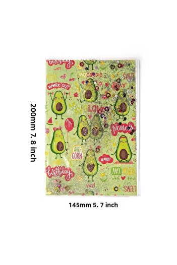 VUKİ Patterned A5 Notebook with Glitter and Watery Cover