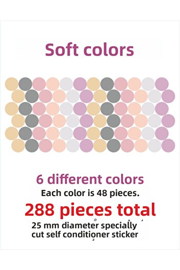 ENGINPRINT 288 Pieces 25mm Soft Color Tones Specially Cut Stickers