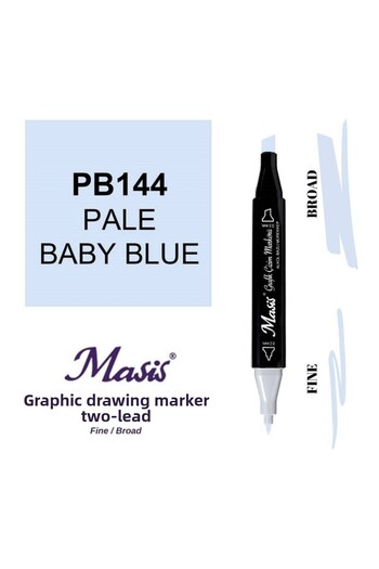 Masis Light Baby Blue - Double Ended 144 Model Graphic Drawing Pen
