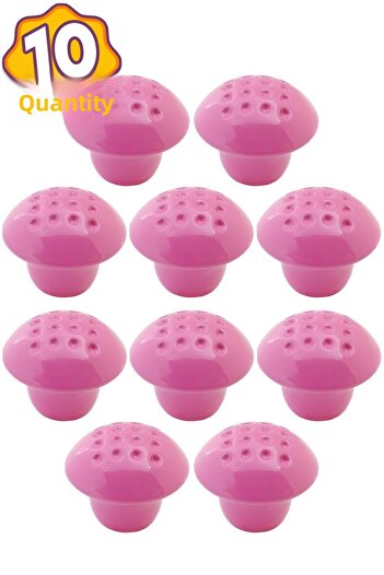 Badem10 (10Pcs) Dotted Button Mushroom Pink Metal Furniture Drawer Cabinet Cupboard Door Handle Handle Handles