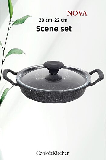 COOK KİTCHEN Nova 2-Piece Covered Pan Set 20cm-22 cm