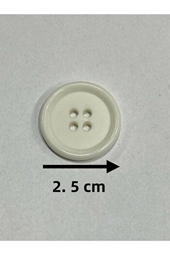 BİGÜMEX Set of 20 White Italian Button Trench Coat - 2.5 cm (M8926)