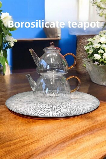Kitchen Way Borosilicate Colored Teapot with Handle Kw-340