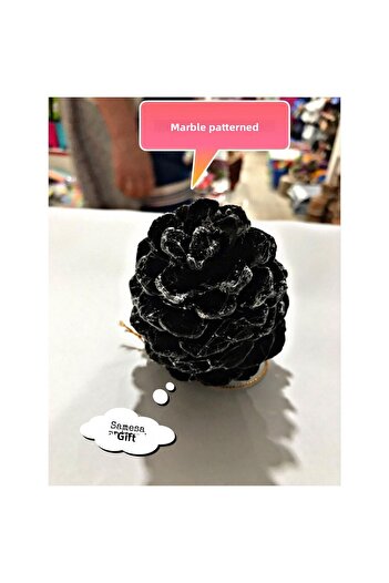 SAMESA HEDİYELİK Pinecone Christmas Ornaments Hobby Painting Pinecone Marble Pattern (6 Pieces)