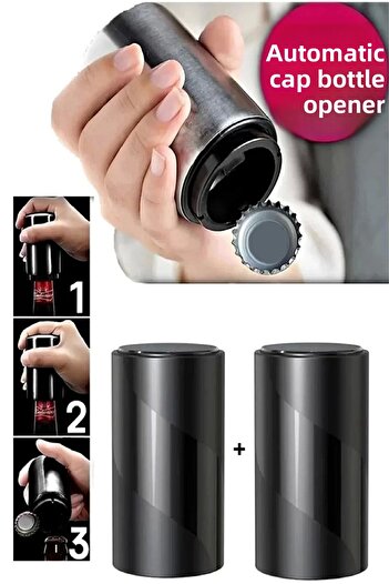 Rosemor 1 Piece Automatic Push Bottle Cap Opener Multi Functional