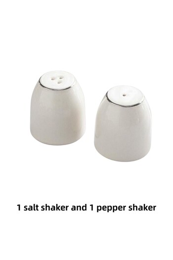 porselenden Modern Silver Porcelain Salt and Pepper Shakers Set 5,5X5 cm Cream