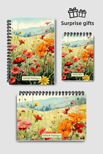 Eldesen Tasarım Planning Set of 3, Daily Planner, Weekly Planner, To-Do List, Academic Agenda