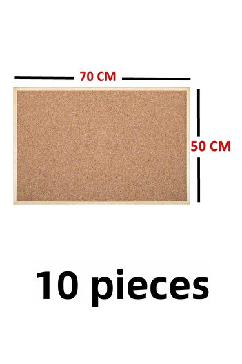 Noki 10 Pieces Cork Board Wooden Eco Frame 50x70 Cm
