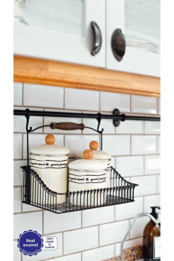 EMAYlab Mood Wooden Top Enamel Jar/Spice Holder Set
