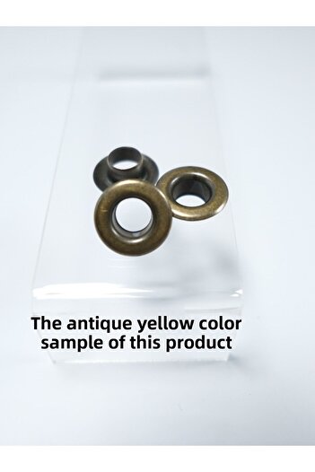 Klinkshop No 24 Eyelet Hammer Application Apparatus and 15 Pieces 9.5 Mm Antique Yellow Eyelet Kit - Stainless Brass