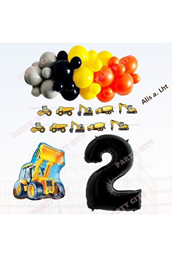 Party City Construction Themed Concept 2 Year Old Birthday Party Celebration Set