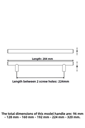 HOBİDABİ Mâner Inox 224mm Unitate TV din inox Mobilier dormitor Sertar Dulap dulap Bucătărie Mâner dulap