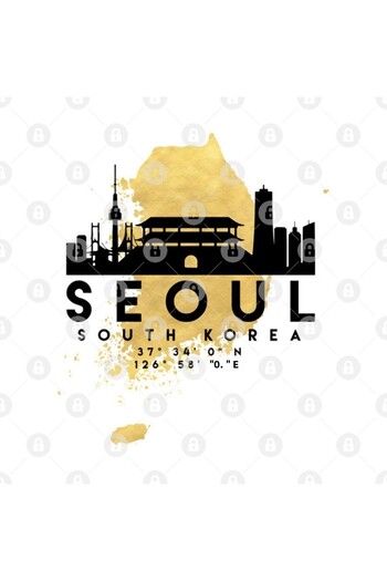 TatFast Seoul South Korea Skyline Map Art Mug, Gift, Dowry, Presentation Holder