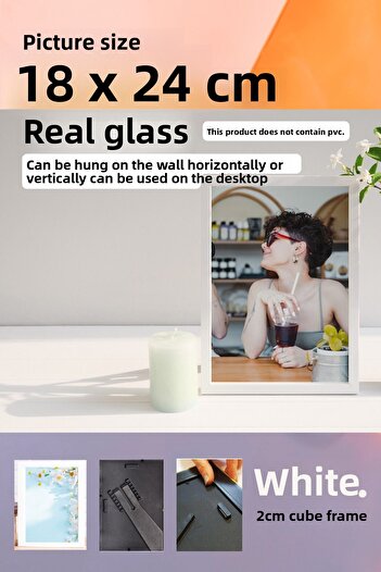 CreaWitch 20mm Various Photo Picture Frame - Real Glass with 18X24Cm Legs and Hanging Detail
