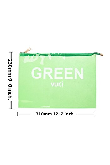 VUKİ Colorful Zippered Transparent File (A4)