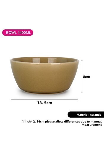 Fissman Ceramic Bowl Brown 1400ml