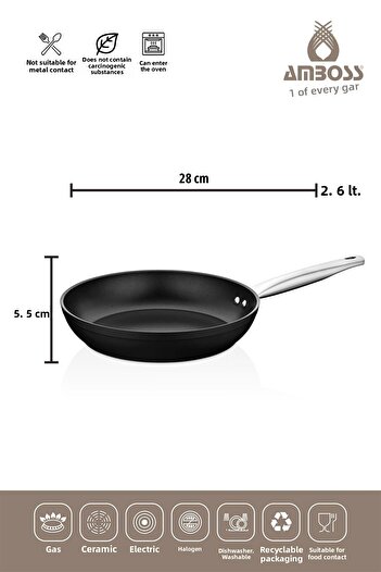 Amboss Dark Fireproof Non-Stick 28 cm Titanium Coated Pan