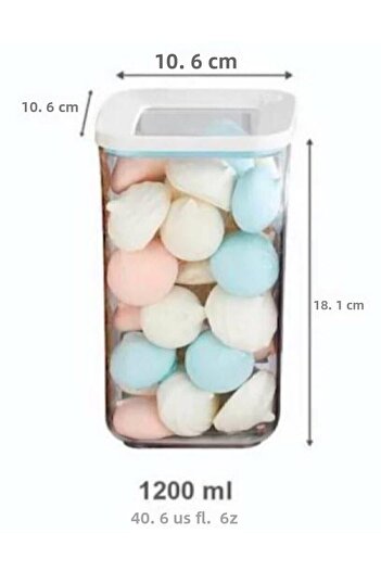 VİP AHMET Vacuum Crystal Mica Storage Container 3 Pieces 1200 ml