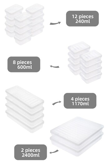 Meleni Home 26 Piece Transparent Lid Microwave Compatible Storage Container Set - Organizer Organizer Food Storage Container