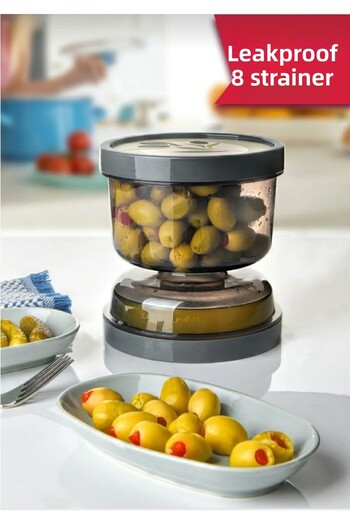 AHİR TİCARET Hourglass Olive Bowl with Strainer - Olive Pickle Storage Container