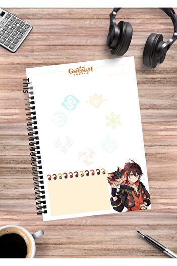 mertfigur Genshin Gaming Anime Spiral Notebook A5 (50 Sheets)