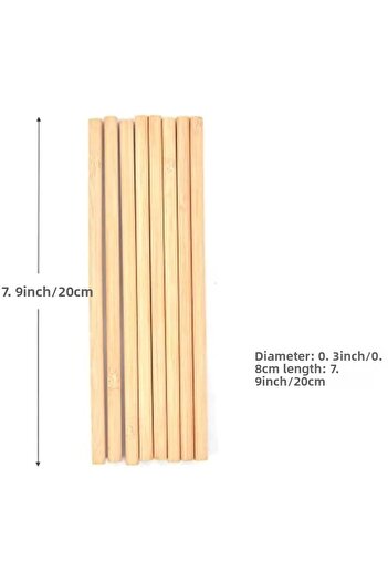 faial 10 Pieces Friendly Healthy Natural Bamboo Straws with 20 cm Environment