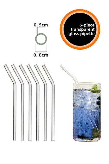 Bundeba Set of 6 Transparent Glass Pipettes
