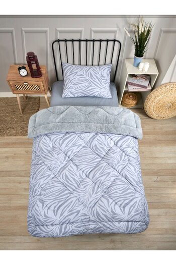 Sudemhome Single Double Sided Luxury Welsoft Elite Quilt Soft Fleece Quilt Pillow Case Zebra Gray