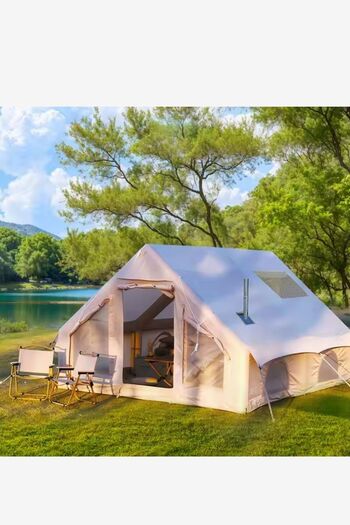 Realx 12 Kişilik 4 Mevsim Su Geçirmez Çift Pencereli Şişme Kamp Çadırı 400x300x210 Cm 12 Mt 420d