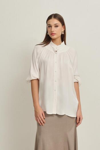 Setre Πουκάμισο Casual Fit με λεπτομέρεια εκρού στον λαιμό και τον γιακά
