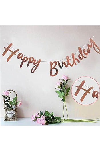 Deniz Party Store 110 Cm Rose Gold Metallic Calligraphy Lettering