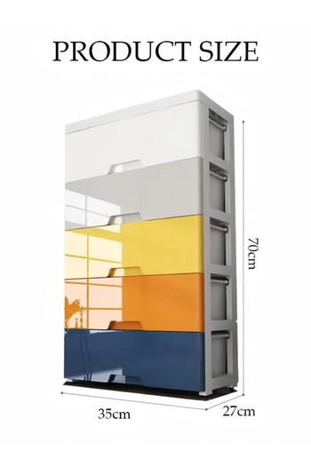 fun zone Plastic Drawer Storage Cabinet Toys Storage Box 5 Layer, Standing Storage Cabinet