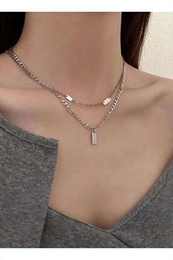 Generic Elegant Silver Round Pendant Necklace Clavicle Chain Women Jewelry Gift