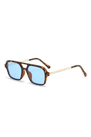 REN EYEWEAR ORIJİNAL DARCY MAVİ CAM LEOPAR ÇERÇEVE  TASARIM UNİSEX GÜNEŞ GÖZLÜĞÜ