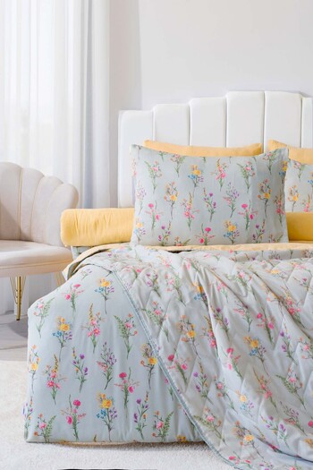 Riva Bougainvillea Double Duvet Cover Pique Set - 7 Piece Dowry Set