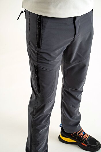 REYNARD Men's Gray Breathable Lycra 4-Pocket Outdoor Pants