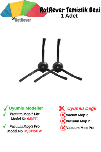 RotRever Xiaomi Vacuum Mop 2 Lite (MJSTL) Mop 2 Pro (MJST1SHW) 2 perii laterale, 1 set de cârpe RotRever - 3 piese
