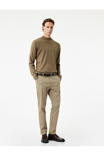 Koton Long Sleeve Regular Fit Stand Collar Basic Knitwear Sweater